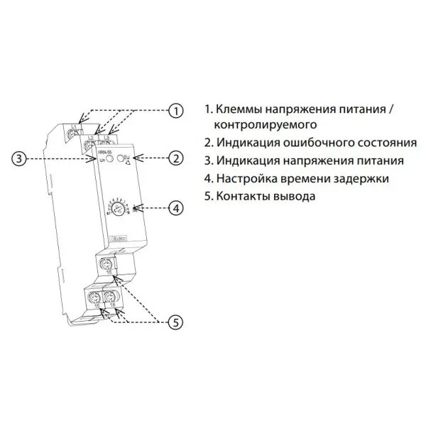 Реле контроля последовательности и обрыва фаз Elko-Ep HRN-55 - фото №3