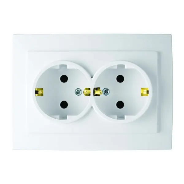 Розетка Nilson Touran белая 2-я с заземлением ( 24111025 )