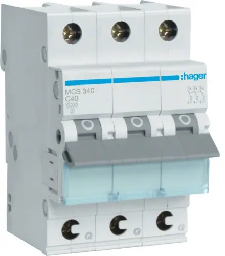 Автоматичний вимикач Hager MCS340 QC 6кА C 40A 3P