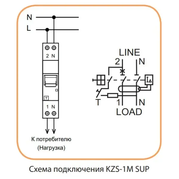 Дифференциальный автомат ETI 002175706 KZS-1M SUP B 25/0.03 тип A (6kA) с верхним подключением - фото №2