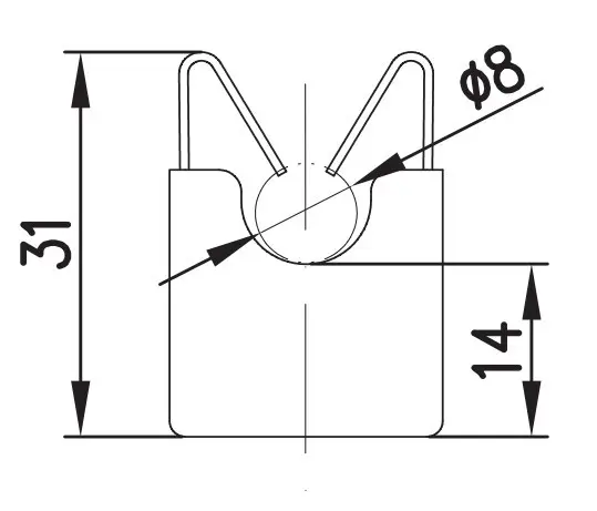 Держатель токоотводящего прута DKC ND2115 Ø8мм из нержавеющей стали - фото №2