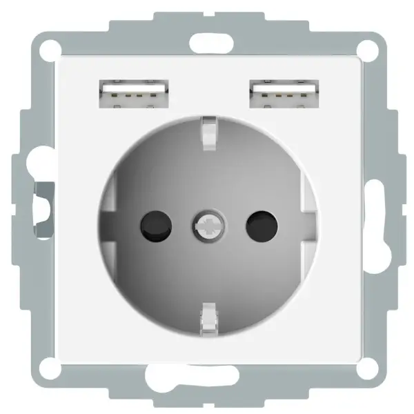 USB розетка Schuko Schneider Electric Merten System M MTN2366-0319 2 USB (полярно белый) USB розетка Schuko Schneider Electric Merten System M MTN2366-0319 2 USB (полярно белый)