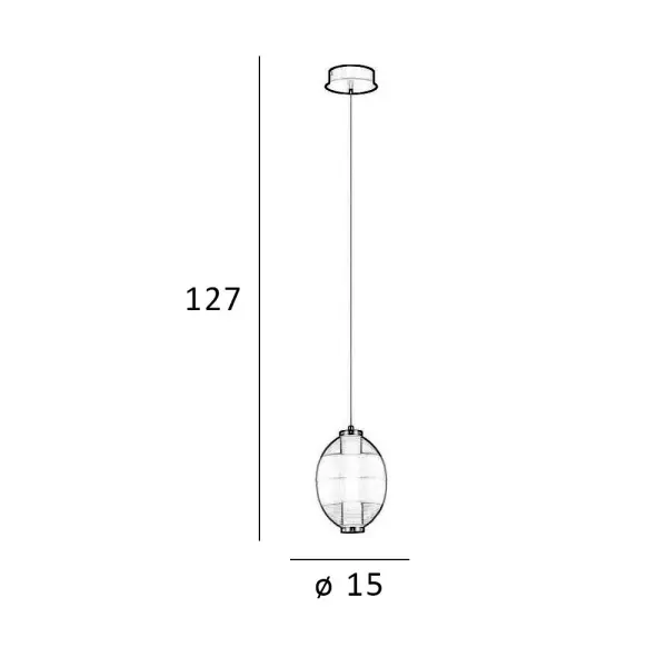Подвесной светильник, люстра Italux PND-45372-1-WH-CL Rinot LED 1x8W 3000K 500Lm IP20 черный - фото №2