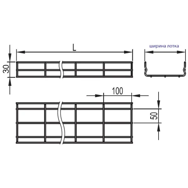 Дріт лоток 30х200х3000мм DKC FC3020 - фото №1
