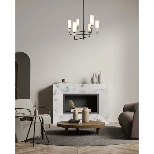 Люстра Italux PND-95331-6-BK Santos G9 6x40W IP20 чорна - фото №1