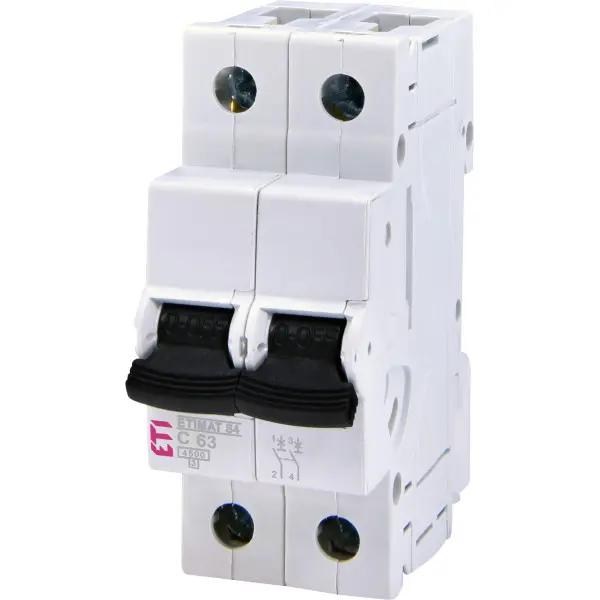 Автоматичний вимикач ETIMAT S4 2P C 63A 4,5кА (1910236)