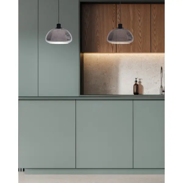 Подвесной светильник, люстра Italux PND-84638-BK-SG Apiro E27 1x7W IP20 дымчатый - фото №1