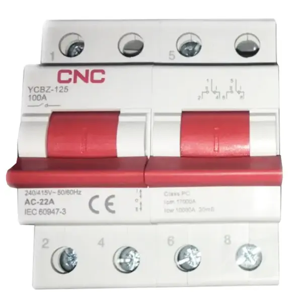 Модульний перемикач навантаження CNC YCBZ-125 2P 100A 1-0-2 240/415В (Б00045973)