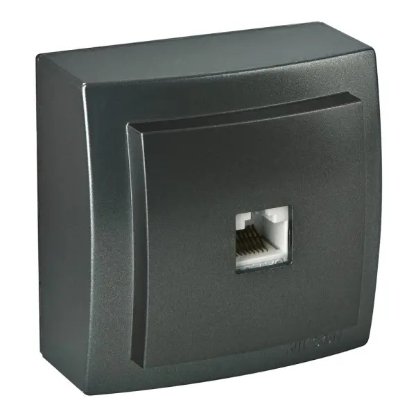 Розетка Nilson Themis антрацит комп'ютерна CAT5e RJ45 ( 26161044 )