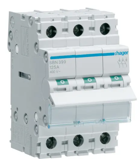 Вимикач навантаження Hager SBN399 3P 125А/400В 3м