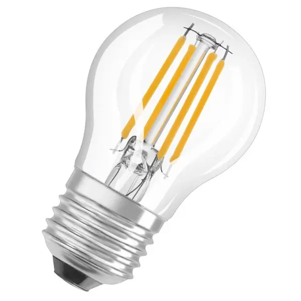 Світлодіодна лампа Osram LED CL P60 5,5Вт/827 FIL E27 6х1 - фото №1 Світлодіодна лампа Osram LED CL P60 5,5Вт/827 FIL E27 6х1 - фото №1
