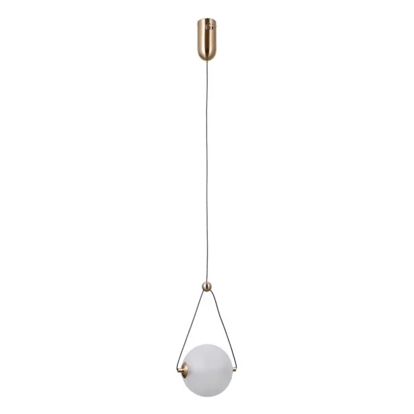 Подвесной светильник, люстра Italux PND-34361-S-HBR-OPAL Rastia LED 1x6W 3000K 650Lm IP20 золотой