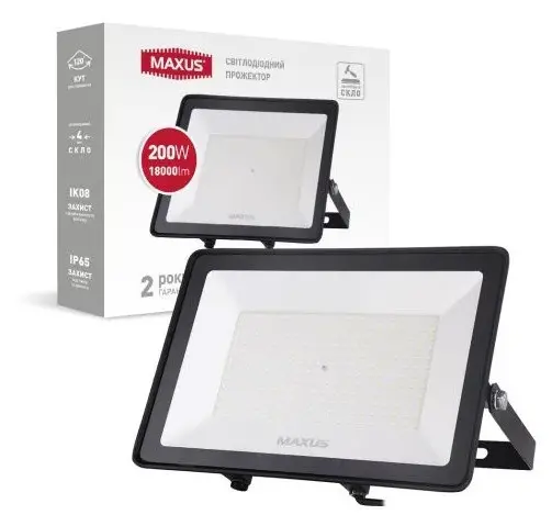 Прожектор Maxus FL-04 200Вт 5000K (1-MFL-04-20050) - фото №1
