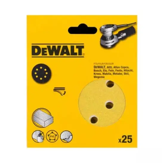 Шлифовальная бумага DeWALT DT3117XM P240 Ø 125мм для эксцентриковых машин (25шт) - фото №1 Шлифовальная бумага DeWALT DT3117XM P240 Ø 125мм для эксцентриковых машин (25шт) - фото №1