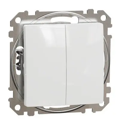 Кнопковий двоклавішний вимикач Schneider Electric Sedna Design & Elements білий SDD111118