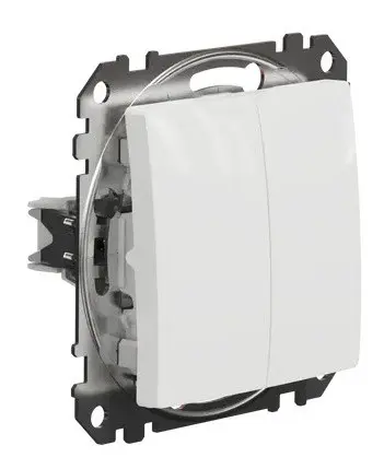 Кнопковий двоклавішний вимикач Schneider Electric Sedna Design & Elements білий SDD111118 - фото №1
