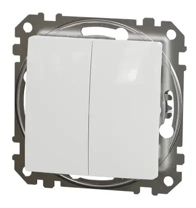 Кнопковий двоклавішний вимикач Schneider Electric Sedna Design & Elements білий SDD111118 - фото №4