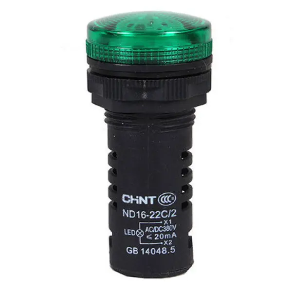 Індикатор Chint ND16-22D/2 AC/DC 230В зелений (593077) Індикатор Chint ND16-22D/2 AC/DC 230В зелений (593077)
