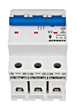 Автоматичний вимикач Schrack AM019310 10кА 10А 3P х-ка D - фото №4