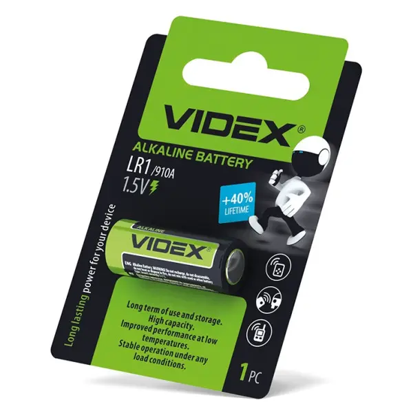 Щелочная батарейка Videx LR1 (LR1 1B) 1 шт