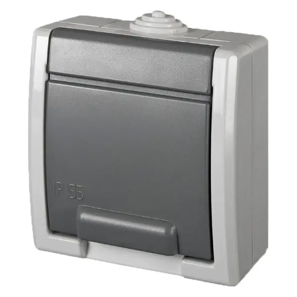 Одномісна розетка Elektro-Plast Aquant 1244-10 (сіра)