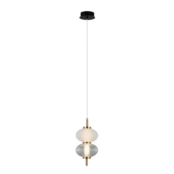 Подвесной светильник, люстра Italux PND-84938-2-BK Testa LED 2x8W 3000K 500Lm IP20 золотой