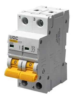 Автоматичний вимикач UEC SB-M8 2P 20A C 4,5кA (MCB45-2-020-C) Автоматичний вимикач UEC SB-M8 2P 20A C 4,5кA (MCB45-2-020-C)