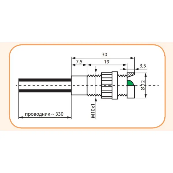 Сигнальна лампа ETI 004770804 LS 5 G 230 5мм 230V AC (зелена) - фото №1