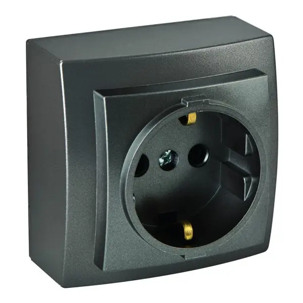 Розетка Nilson Themis антрацит 1-на з заземленням ( 26161017 )