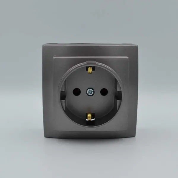 Розетка Nilson Themis антрацит 1-на з заземленням ( 26161017 ) - фото №1