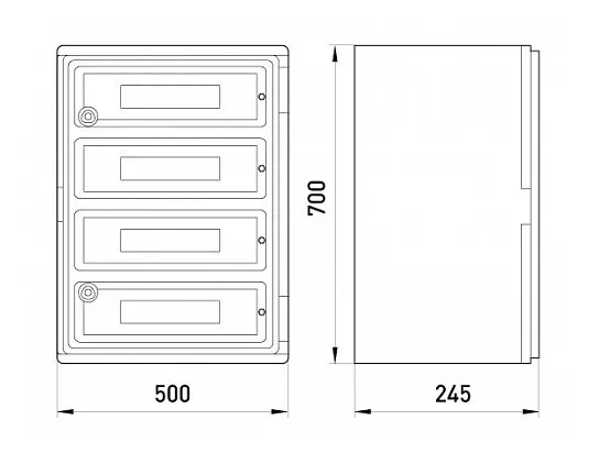 Шафа ударостійка e.plbox.500.700.245.88m.blank E.Next - фото №1