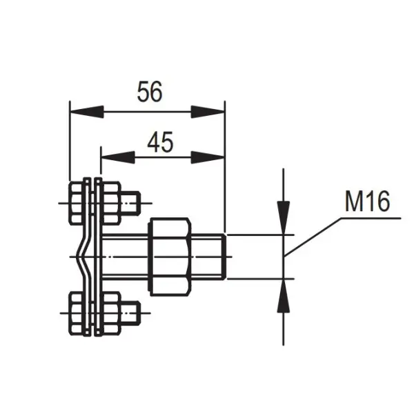 З'єднувач DKC NG6606 для стрижня М16 та струмопровідної стрічки 30x4 або прута Ø8-10мм - фото №2