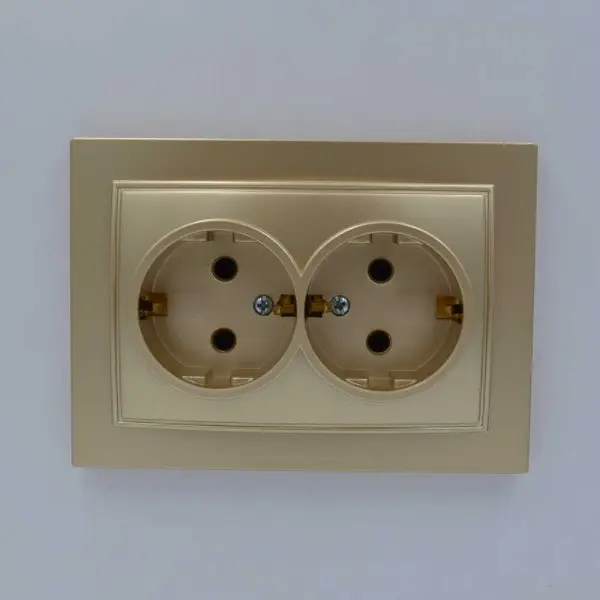 Розетка Nilson Thor золото 2-на з заземленням ( 27151025 ) - фото №1