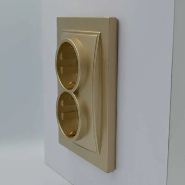 Розетка Nilson Thor золото 2-на з заземленням ( 27151025 ) - фото №4