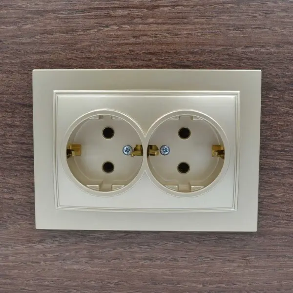 Розетка Nilson Thor золото 2-на з заземленням ( 27151025 ) - фото №5