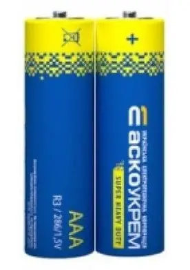 Батарейка солевая Аско-Укрем AАА.R03.SP2 (вакуум 2шт)