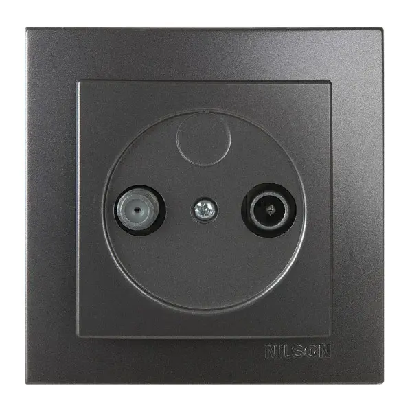 Розетка Nilson Touran антрацит TV-SAT проходная ( 24161036 )