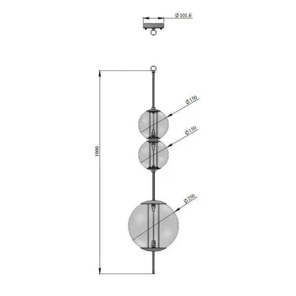 Подвесной светильник, люстра Pikart 25239-4 Bubbles 3 LED 1x10W 4000K IP20 черный - фото №2