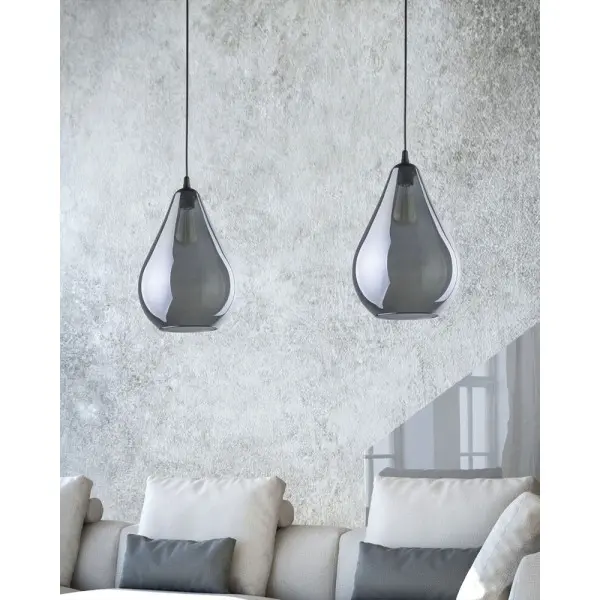 Підвісний світильник, люстра TK Lighting 2326 Fuente E27 1x15W IP20 димчастий - фото №1