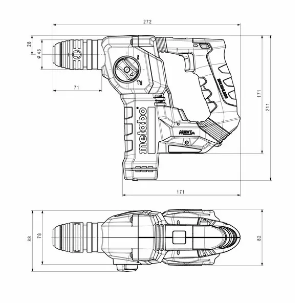Перфоратор Metabo BH 18 LTX BL 16 18В 2 режима (600324850) - фото №1 Перфоратор Metabo BH 18 LTX BL 16 18В 2 режима (600324850) - фото №1