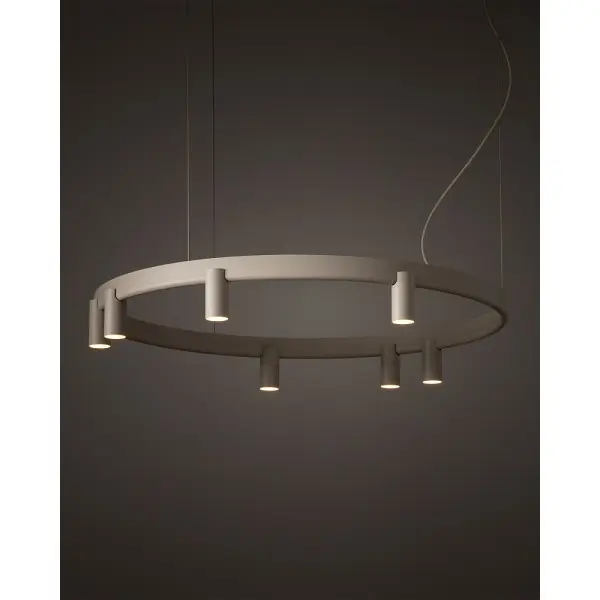 Люстра Nowodvorski 12284 Fourty Round GU10 R35+LED 7+6x10W+9W 3000K 710Lm IP20 бежева - фото №1