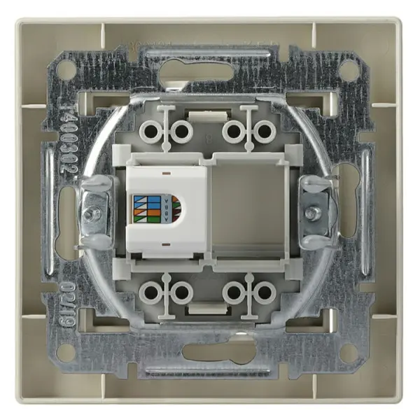 Розетка компьютерная одинарная RJ45 кат.5е UTP кремовая Asfora, EPH4300123 - фото №4