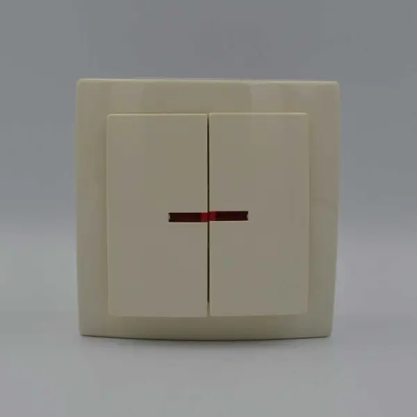 Выключатель Nilson Themis кремовый 2кл с подсветкой ( 26121004 ) - фото №1