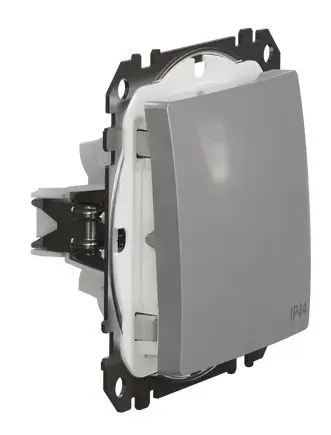 Одноклавішний перемикач Schneider Electric Sedna Design & Elements з кришкою IP44 алюміній SDD213106 - фото №1