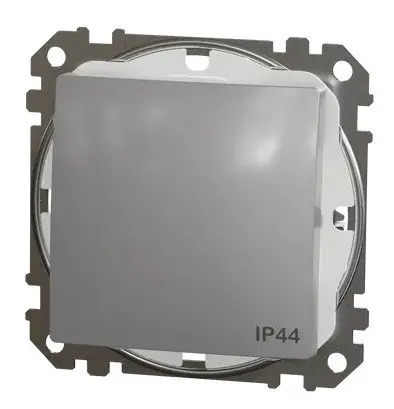 Одноклавішний перемикач Schneider Electric Sedna Design & Elements з кришкою IP44 алюміній SDD213106 - фото №4