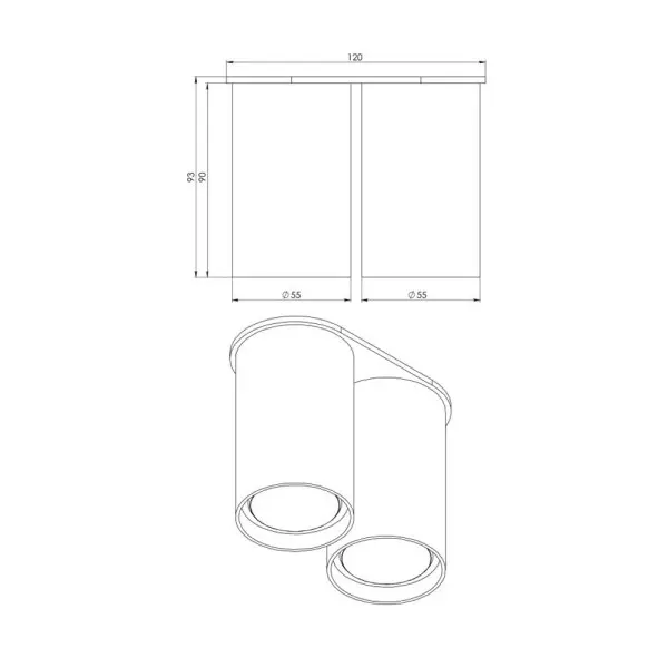 Точечный светильник Pikart 35335-2 LLP Double GU10 2x60W IP20 коричневый - фото №1