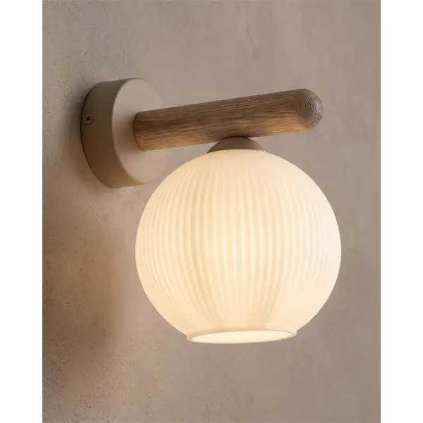 Бра, настенный светильник TK Lighting 11077 Virlo E14 1x10W IP20 бежевый - фото №1