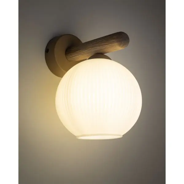 Бра, настенный светильник TK Lighting 11077 Virlo E14 1x10W IP20 бежевый - фото №2