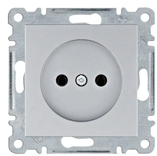 Розетка Hager WL1012 Lumina 16А/230В без з/к (срібляста)