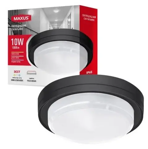 Светодиодный светильник Maxus MBH 10Вт 3000/4100/6500 IP65 BL Circle (1-MBH-10W-BLC) - фото №3